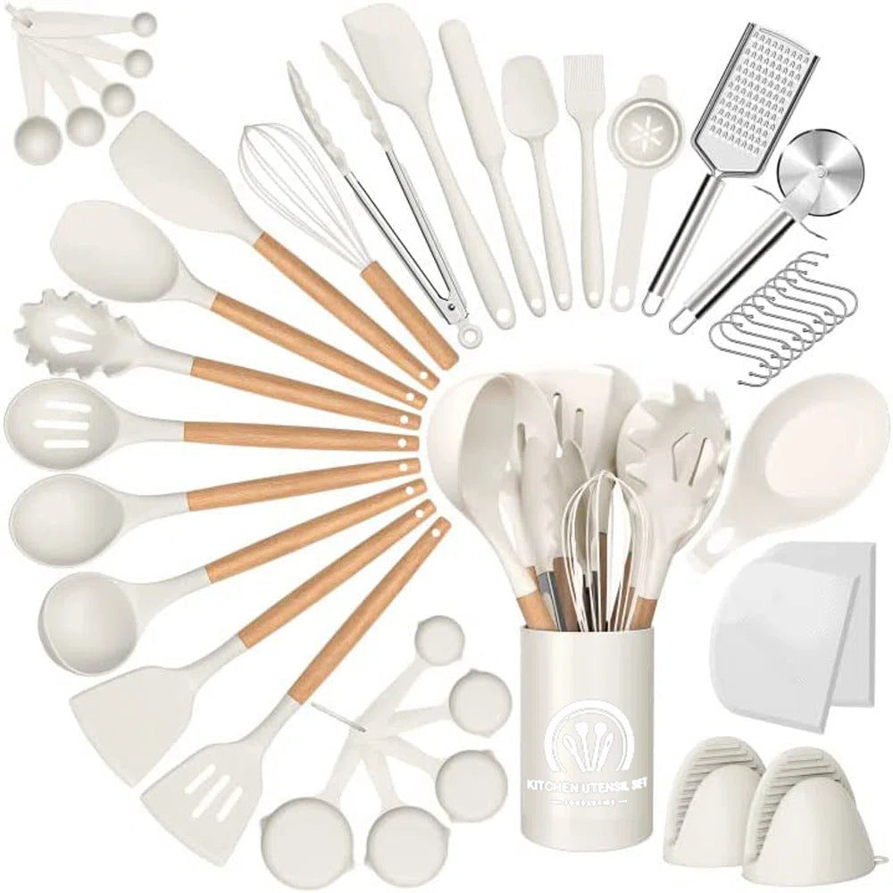 44 Piece Cooking Utensil Set with Utensil Crock