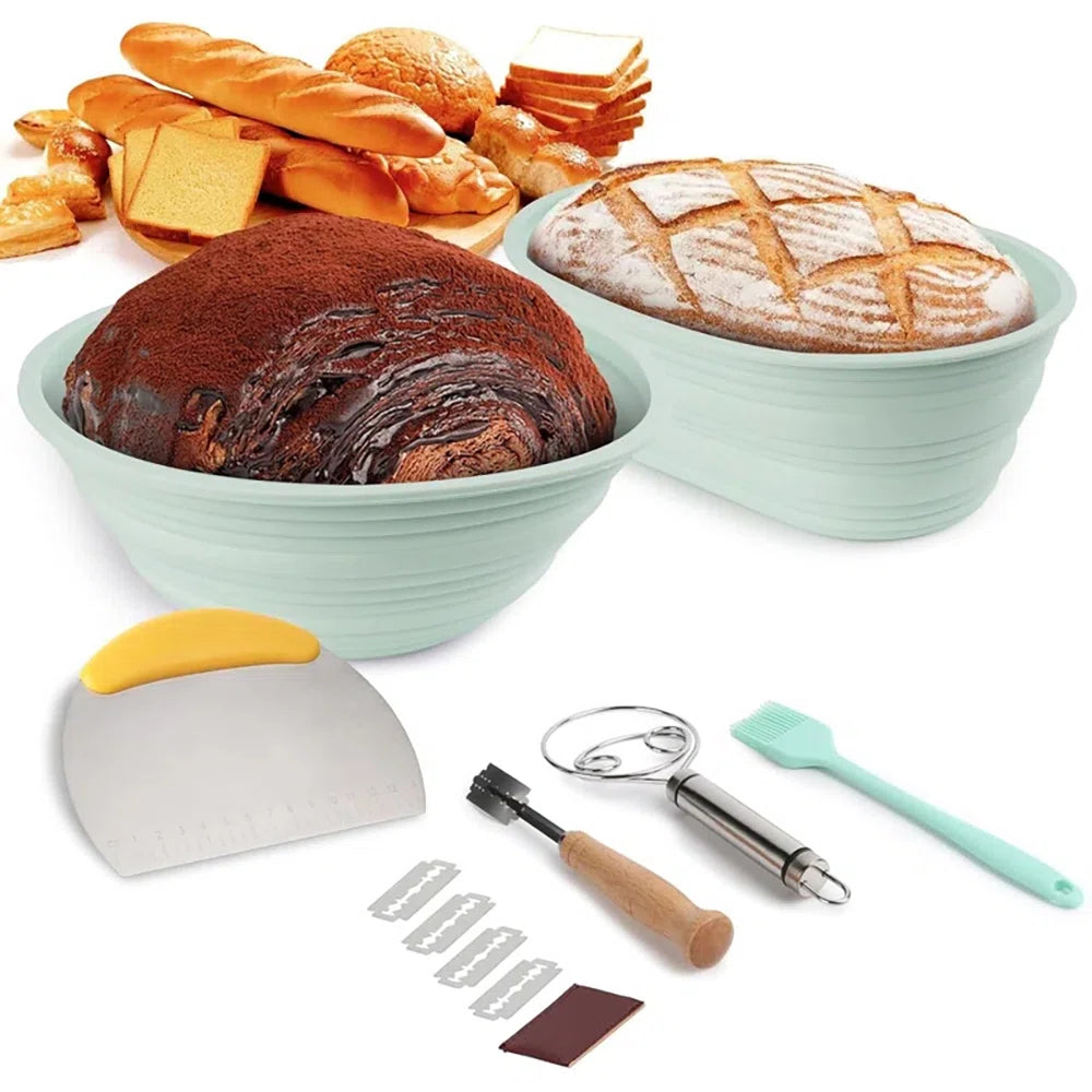Banneton Bread Proofing Basket 7-Piece Sourdough Bread Proofing Basket for Baking 9 In Round & 10 In Oval Proofing Basket