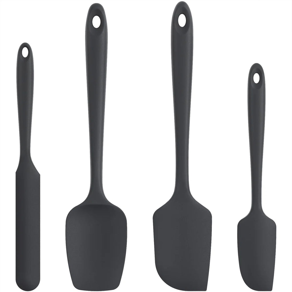 600ºF Heat-Resistant Silicone Spatula Set, 4-Piece BPA-Free Kitchen Baking Cooking Tools