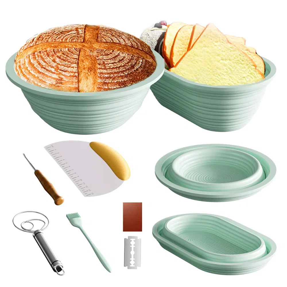 Banneton Bread Proofing Basket 7-Piece Sourdough Bread Proofing Basket for Baking 9 In Round & 10 In Oval Proofing Basket