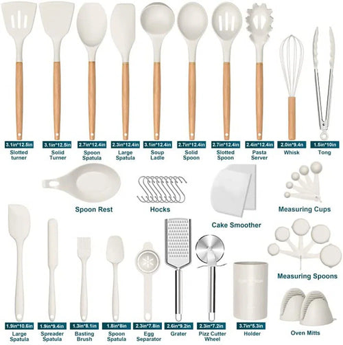 44 Piece Cooking Utensil Set with Utensil Crock