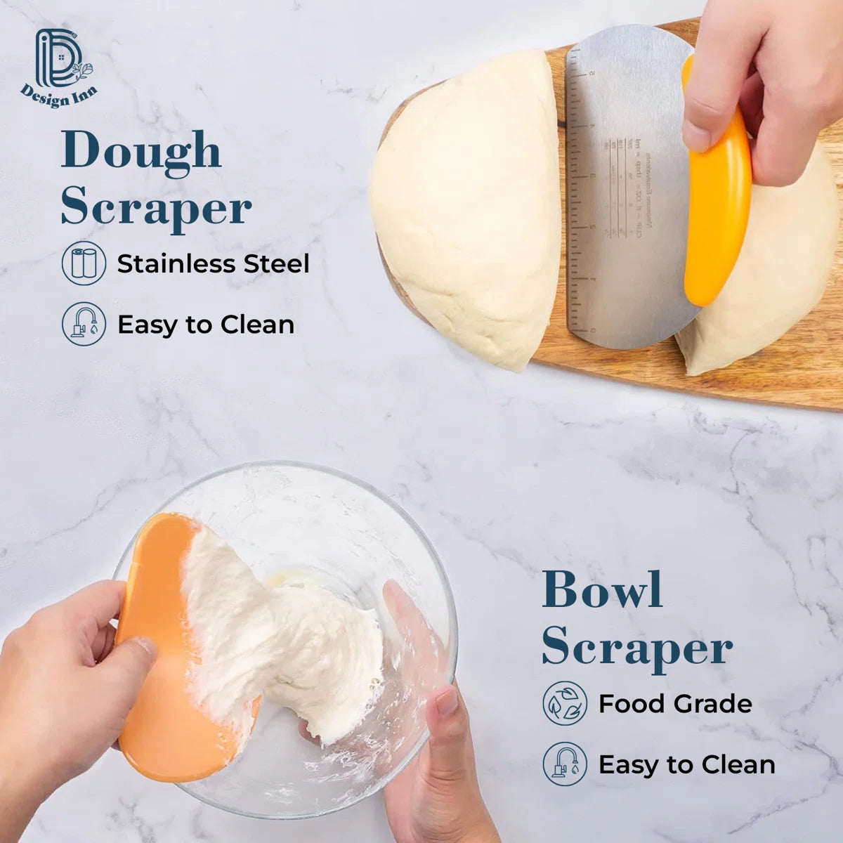 Bread Proofing 14 - Piece Set: 10" Oval & 9" Round with Liners, Dough Whisk, Lame, Scrapers & Sling