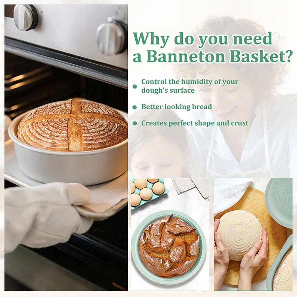 Banneton Bread Proofing Basket 7-Piece Sourdough Bread Proofing Basket for Baking 9 In Round & 10 In Oval Proofing Basket