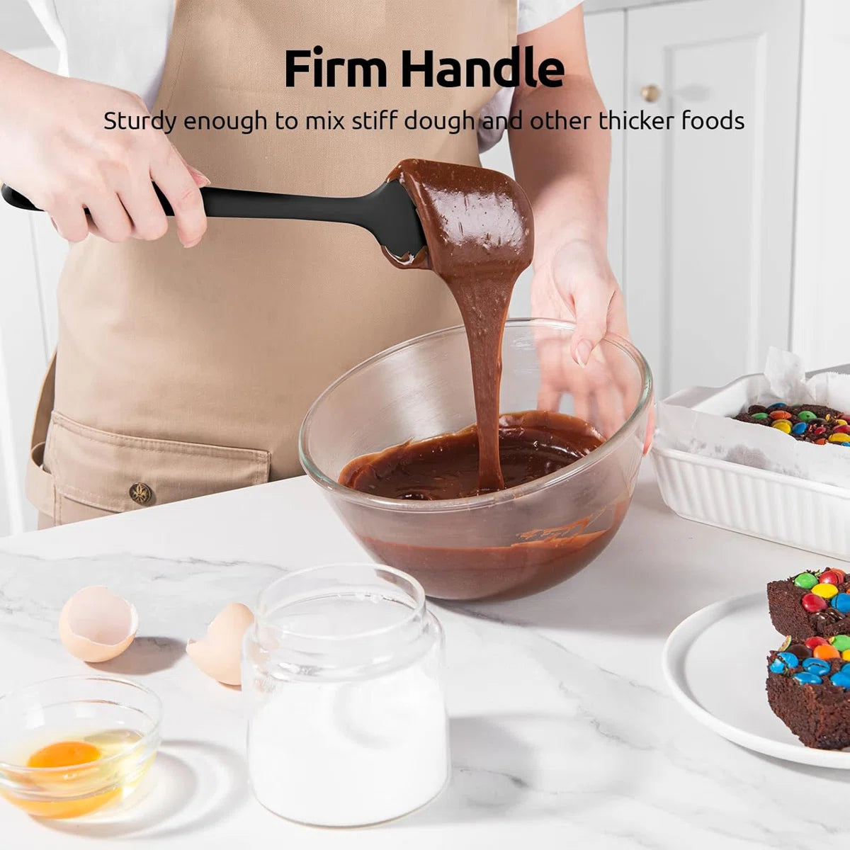 600ºF Heat-Resistant Silicone Spatula Set, 4-Piece BPA-Free Kitchen Baking Cooking Tools