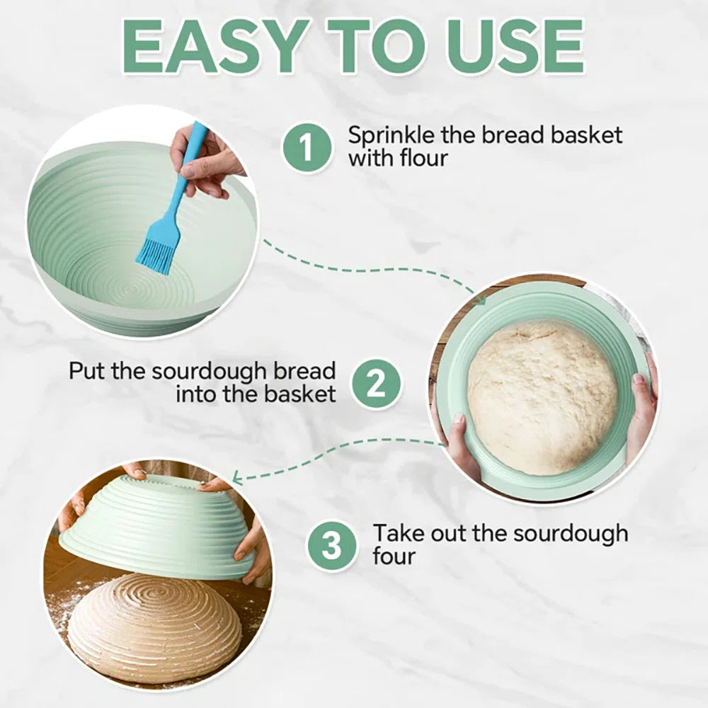 Banneton Bread Proofing Basket 7-Piece Sourdough Bread Proofing Basket for Baking 9 In Round & 10 In Oval Proofing Basket