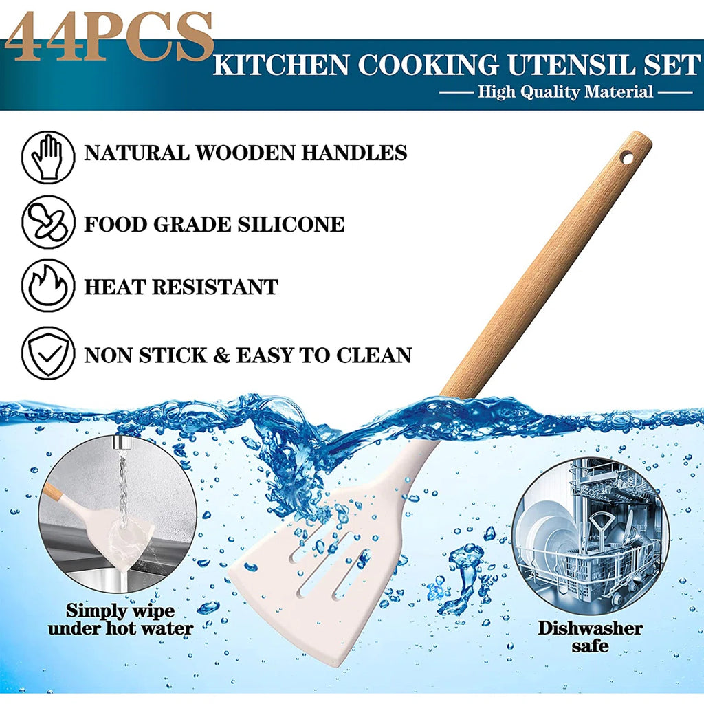 44 Piece Cooking Utensil Set with Utensil Crock